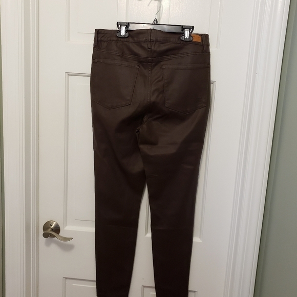 NWT Seven7 Coated Skinny Jeans Faux Leather Espresso Brown Size 12 RET. $79.00 - Picture 5 of 11